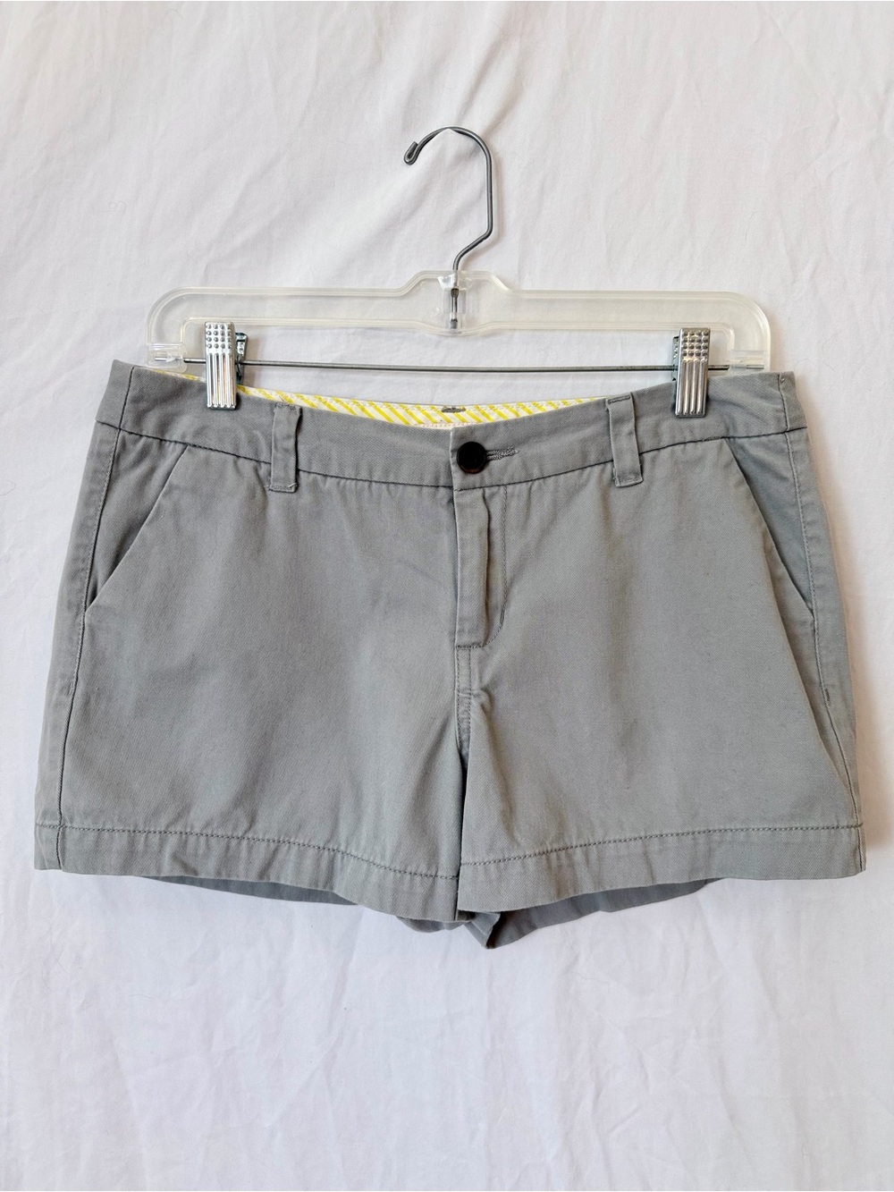 Gray Cotton Chino Shorts Women Size 4 Casual Walking